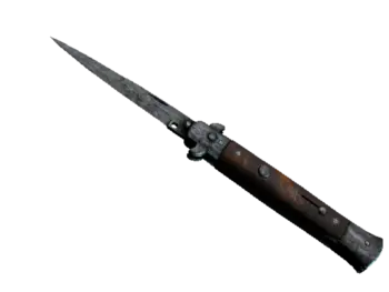 ★ Stiletto Knife | Damascus Steel (Battle-Scarred)